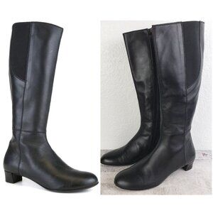 AGL Attilio Giusti Leombruni Tall Riding Leather Boots Black size 37 US 7 Italy